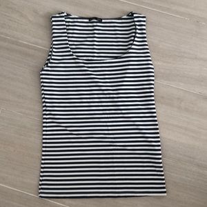 Blue and white striped top